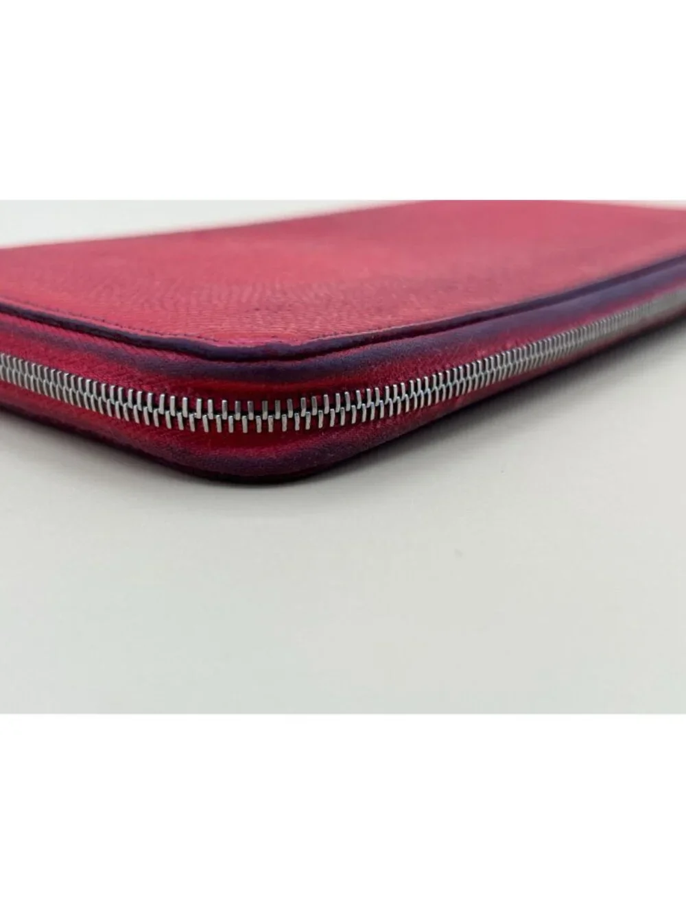 Hermes Azap Silk In Zip Around Wallet Rouge Red Epsom Leather Silk Lining France